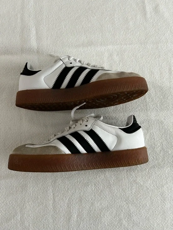 Adidas Women's Samba Sneakers in Black & White - Picture 6 of 9